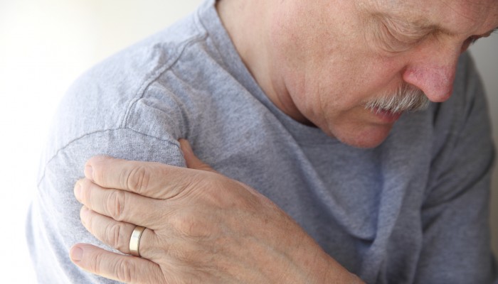 shoulder pain in a senior man